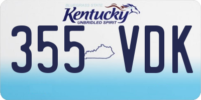 KY license plate 355VDK