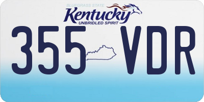 KY license plate 355VDR