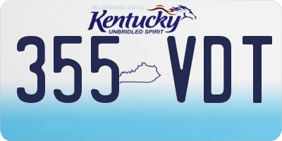 KY license plate 355VDT