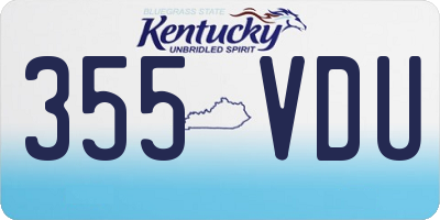 KY license plate 355VDU