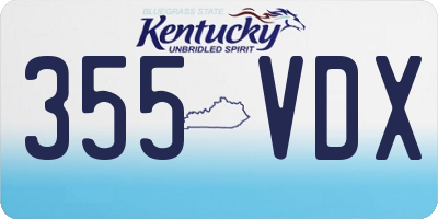KY license plate 355VDX