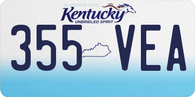 KY license plate 355VEA