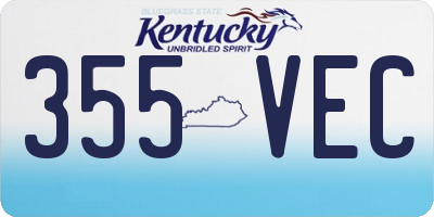 KY license plate 355VEC