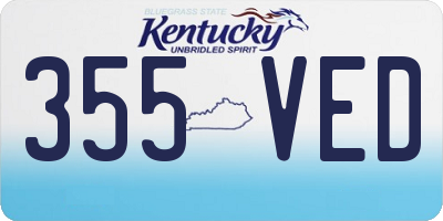 KY license plate 355VED