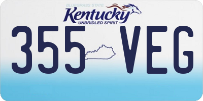 KY license plate 355VEG