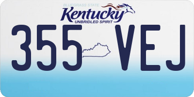 KY license plate 355VEJ