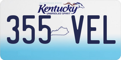 KY license plate 355VEL