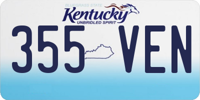 KY license plate 355VEN