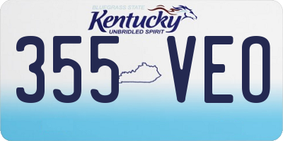 KY license plate 355VEO