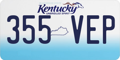 KY license plate 355VEP