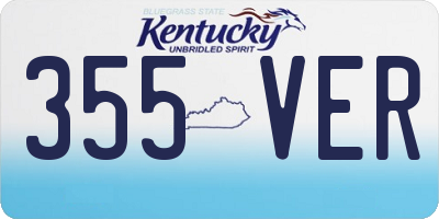 KY license plate 355VER