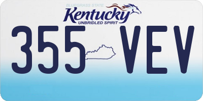 KY license plate 355VEV
