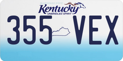 KY license plate 355VEX