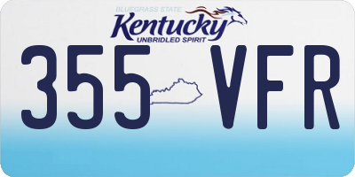 KY license plate 355VFR