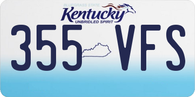 KY license plate 355VFS
