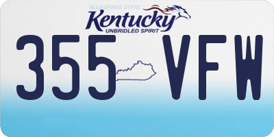 KY license plate 355VFW