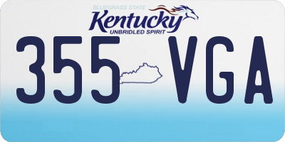 KY license plate 355VGA