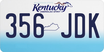 KY license plate 356JDK