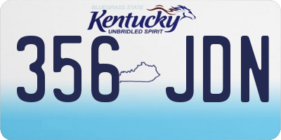 KY license plate 356JDN