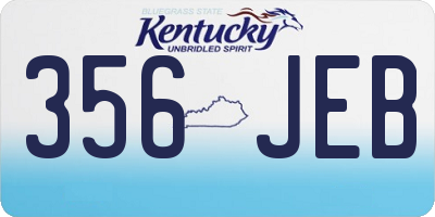 KY license plate 356JEB