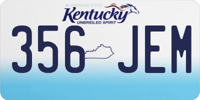 KY license plate 356JEM