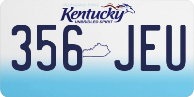 KY license plate 356JEU