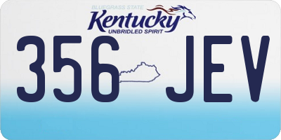 KY license plate 356JEV