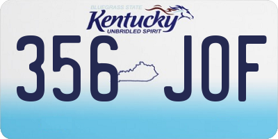 KY license plate 356JOF