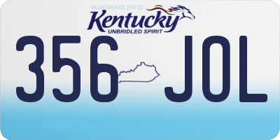 KY license plate 356JOL
