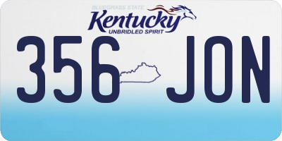 KY license plate 356JON