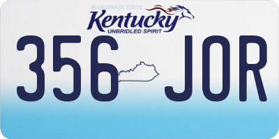 KY license plate 356JOR