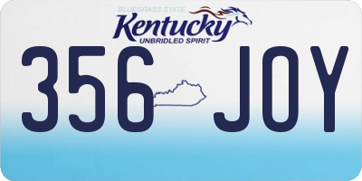 KY license plate 356JOY
