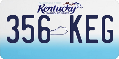 KY license plate 356KEG