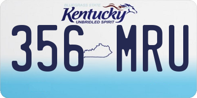 KY license plate 356MRU