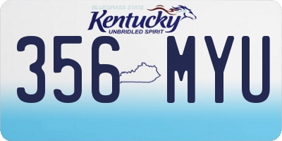 KY license plate 356MYU