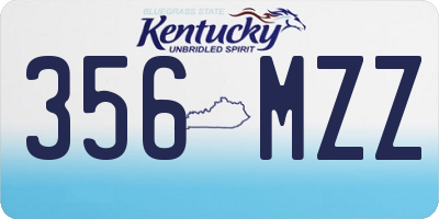 KY license plate 356MZZ