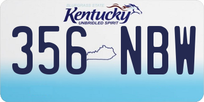 KY license plate 356NBW