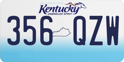 KY license plate 356QZW
