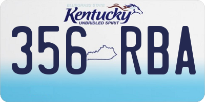 KY license plate 356RBA