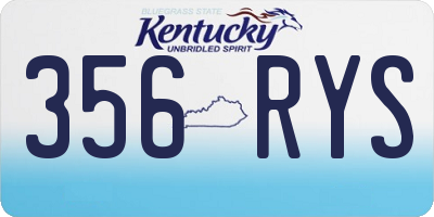 KY license plate 356RYS