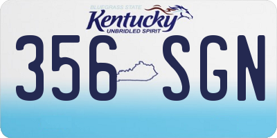 KY license plate 356SGN