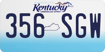 KY license plate 356SGW