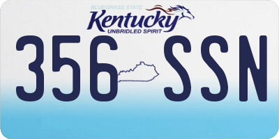 KY license plate 356SSN
