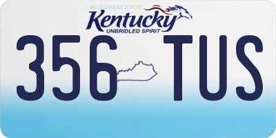 KY license plate 356TUS