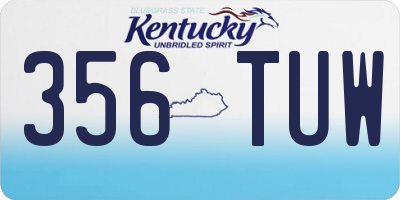 KY license plate 356TUW