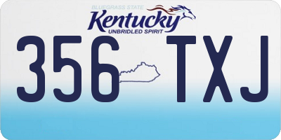 KY license plate 356TXJ