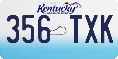 KY license plate 356TXK