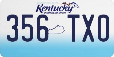 KY license plate 356TXO