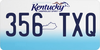 KY license plate 356TXQ