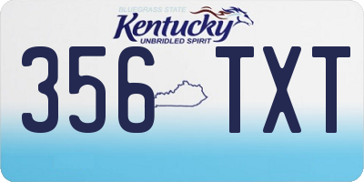KY license plate 356TXT